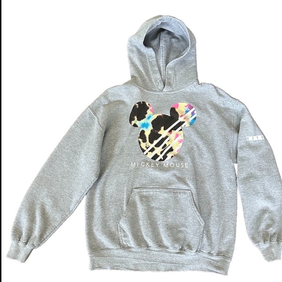Disney Tops - Disney NEFF X Mickey Mouse Hoodie size Medium Heather Gray Unisex